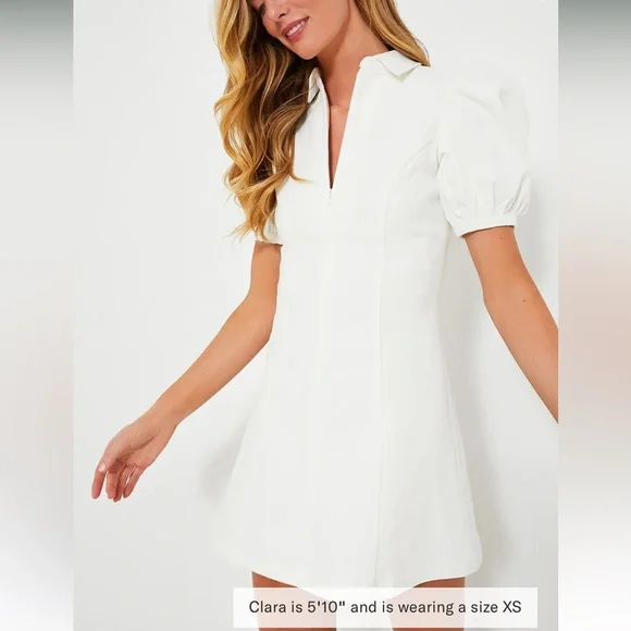 Tuckernuck Dresses Hyacinth Housewhite Front Zip Denim Mini